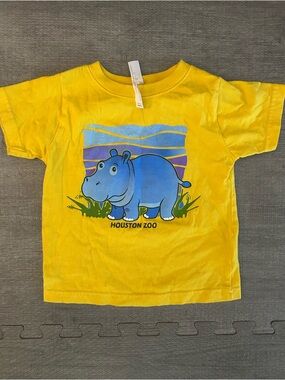 Houston Zoo Kids' Yellow Hippo T-Shirt. Size 2